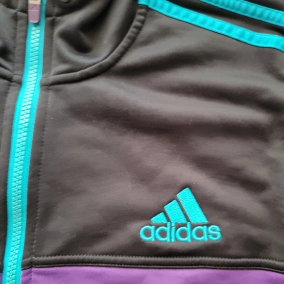 Adidas Men's Climalite Hooded Jacket Purple & Teal Accents Size Medium - Picture 2 of 12